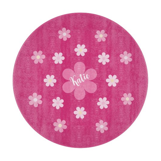 Planche À Découper Glamour Fleur Rose- (Devant)