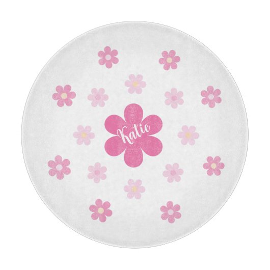Planche À Découper Glamour Fleur Rose- (Devant)