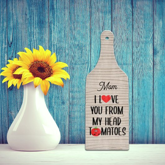 Planche À Découper Glass Custom Je T'Aime De Ma Tête Tomates