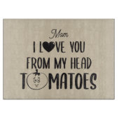Planche À Découper Glass Custom Je T'Aime De Ma Tête Tomates (Devant)