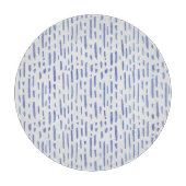 Planche À Découper Glass Cutting Board Round - Blue Stripe Pattern (Devant)