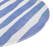 Planche À Découper Glass Cutting Board Round - Blue Stripe Pattern (Coin)