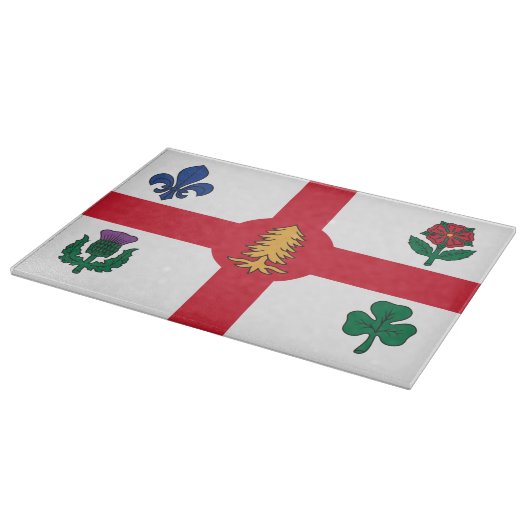 Planche À Découper Glass cutting board with Flag of Montreal (Coin)