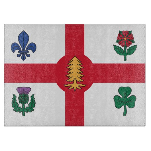 Planche À Découper Glass cutting board with Flag of Montreal (Devant)