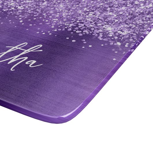 Planche À Découper Glittery Amethyst Glam Name (Coin)