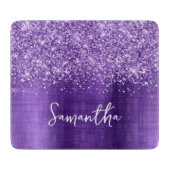 Planche À Découper Glittery Amethyst Glam Name (Devant)