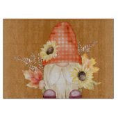 Planche À Découper Gnome D'Automne Avec Fleurs De Soleil (Devant)