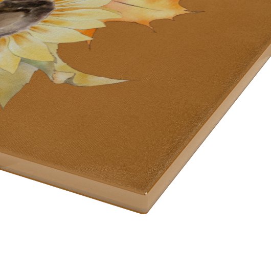 Planche À Découper Gnome D'Automne Avec Fleurs De Soleil (Coin)