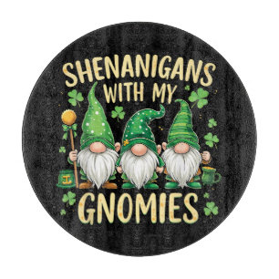 Planche À Découper Gnome de la Fête de la Saint-Patrick Chanceux Trèf