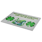 Planche À Découper Gnome mignonne St Patrick dormant sur gris | (Coin)