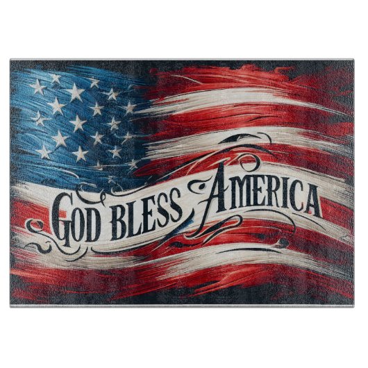 Planche à découper 'God Bless America' (Devant)