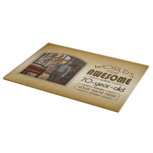 Planche À Découper Gold 70th Birthday World's Best Custom Photo Frame (Coin)