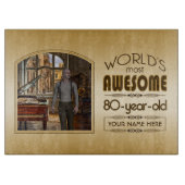 Planche À Découper Gold 80th Birthday World's Best Custom Photo Frame (Devant)