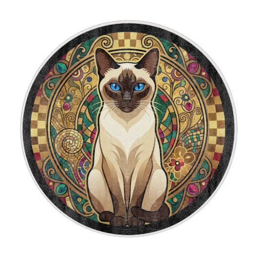 Planche À Découper Gold Art Nouveau Siamese Cat (Devant)