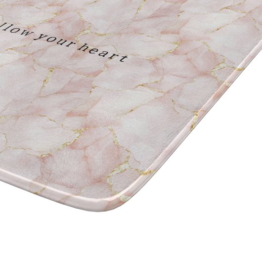 Planche À Découper Gold Blush Pink Rose Petals Floral   (Coin)