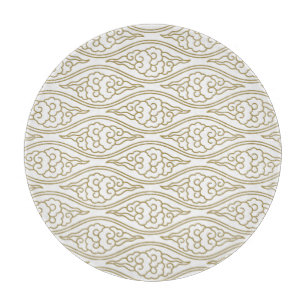 Planche À Découper Gold Chinois Nuages Motif Panneau de coupe en verr