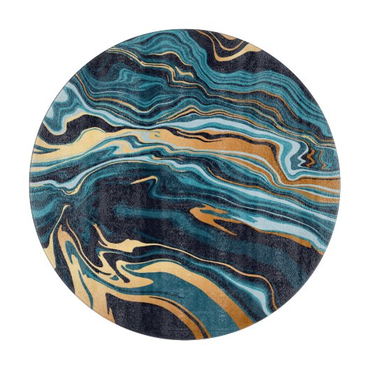 Planche À Découper Gold Emerald Marble Arrière - plan Luxe (Devant)