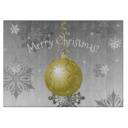 Planche À Découper Gold Fancy Christmas Ornament Cutboard (Devant)