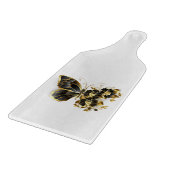 Planche À Découper Gold flower Butterfly with Black Orchid (Coin)