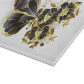 Planche À Découper Gold flower Butterfly with Black Orchid (Coin)