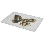 Planche À Découper Gold flower Butterfly with Black Orchid (Coin)