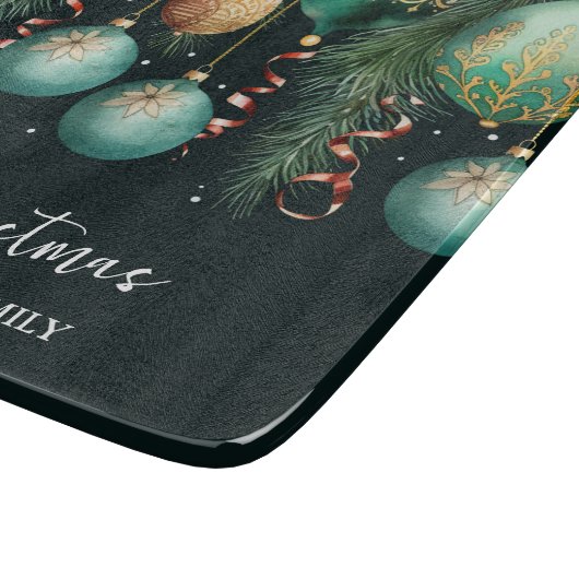 Planche À Découper Gold Green Christmas Ornaments (Coin)