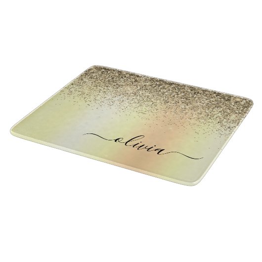 Planche À Découper Gold Parties scintillant Girly Luxe Moderne Monogr (Coin)