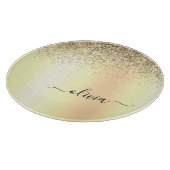 Planche À Découper Gold Parties scintillant Girly Luxe Moderne Monogr (Coin)