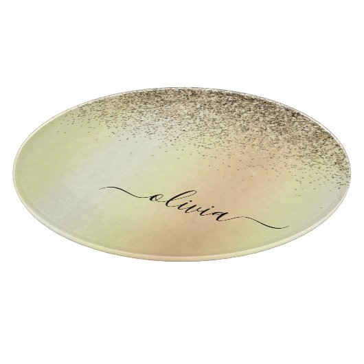 Planche À Découper Gold Parties scintillant Girly Luxe Moderne Monogr (Coin)