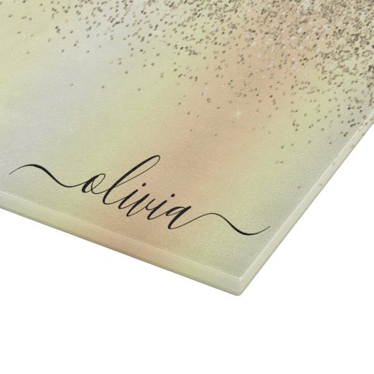 Planche À Découper Gold Parties scintillant Girly Luxe Moderne Monogr (Coin)