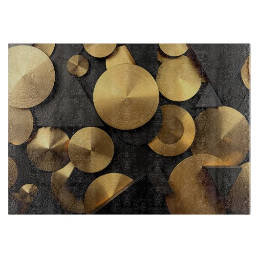 Planche À Découper Golden Geometry Luxury Abstrait (Devant)