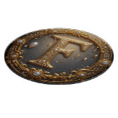 Planche À Découper Golden Monogram Initial Letter F (Coin)