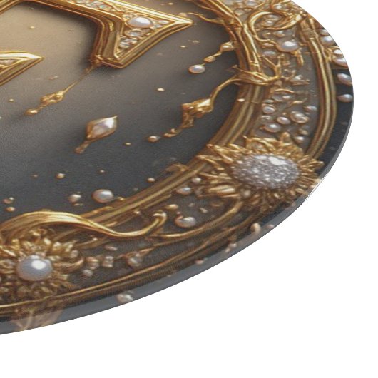 Planche À Découper Golden Monogram Initial Letter F (Coin)