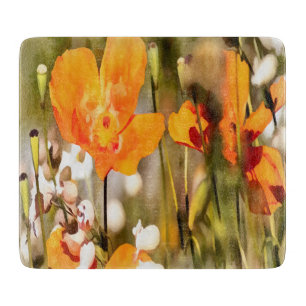 Planche À Découper Golden Orange California Pavot Acrylique Peinture