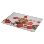 Planche À Découper Golden Retriever Chien W Red Santa Chapel Noël (Coin)