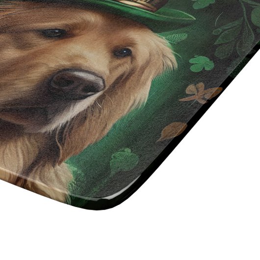 Planche À Découper Golden Retriever Dog in St. Patrick's Day (Coin)