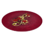 Planche À Découper Golden Treble Clef avec fleurs Roses (Coin)