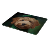 Planche À Découper Goldendoodle chien en robe de la Saint-Patrick (Coin)