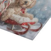 Planche À Découper Goldendoodle Chien Festif de Noël (Coin)