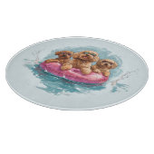 Planche À Découper Goldendoodle Dogs Summer Pineappy Pool Flotte (Coin)