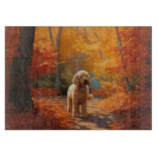 Planche À Découper Goldendoodle en automne Leaves Fall Inspire