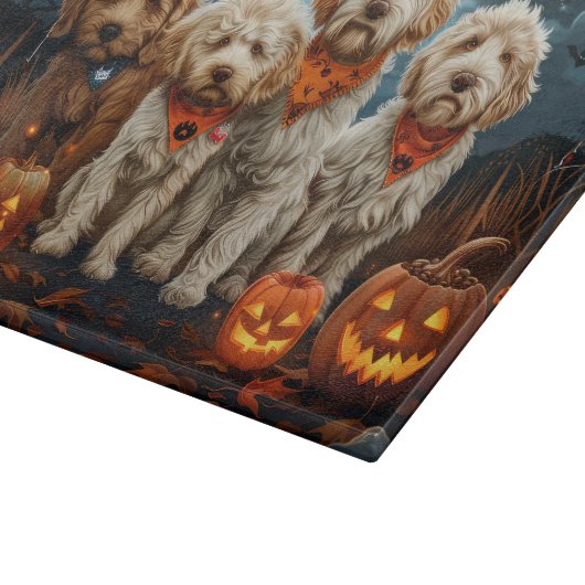 Planche À Découper Goldendoodle Halloween Éffrayant (Coin)