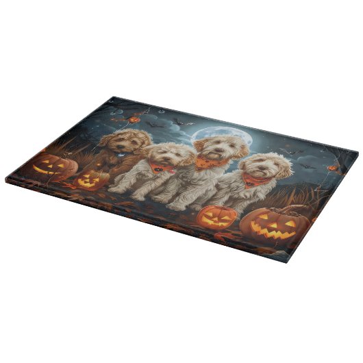 Planche À Découper Goldendoodle Halloween Éffrayant (Coin)