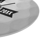 Planche À Découper Golf Ball Texture & Club Premier Monogramme (Coin)