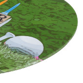 Planche À Découper Golf Par Tee temps avec ruban bleu sur vert  (Coin)