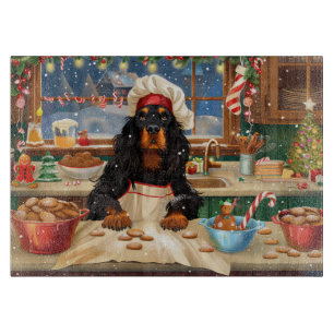 Planche À Découper Gordon Setter Gâteau de vacances : Noël festif