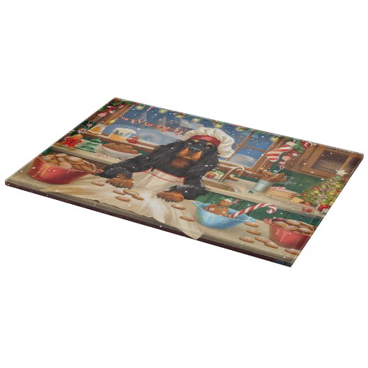 Planche À Découper Gordon Setter Gâteau de vacances : Noël festif (Coin)