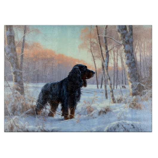 Planche À Découper Gordon Setter Vive la neige Noël (Devant)