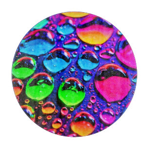 Planche À Découper Gouttes d'eau néon lumineuses Art