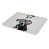 Planche À Découper Grand Danois avec coeurs Saint-Valentin (Coin)